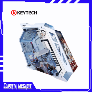 PC CASING KEYTECH CYBORG ONE PIECE WHITE WITH 6 FANS
